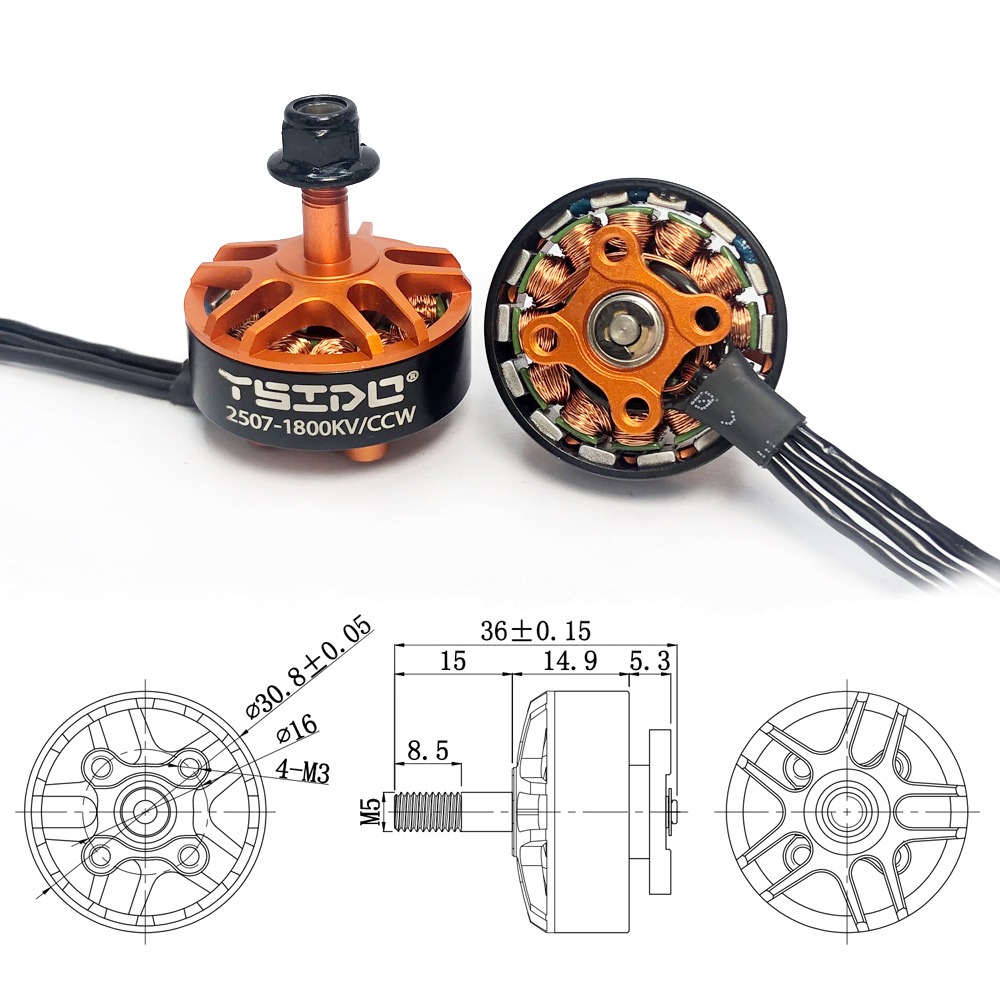 YSIDO 2507 1800KV 3-6S Brushle - Drone Power Distribution Board recension och pris